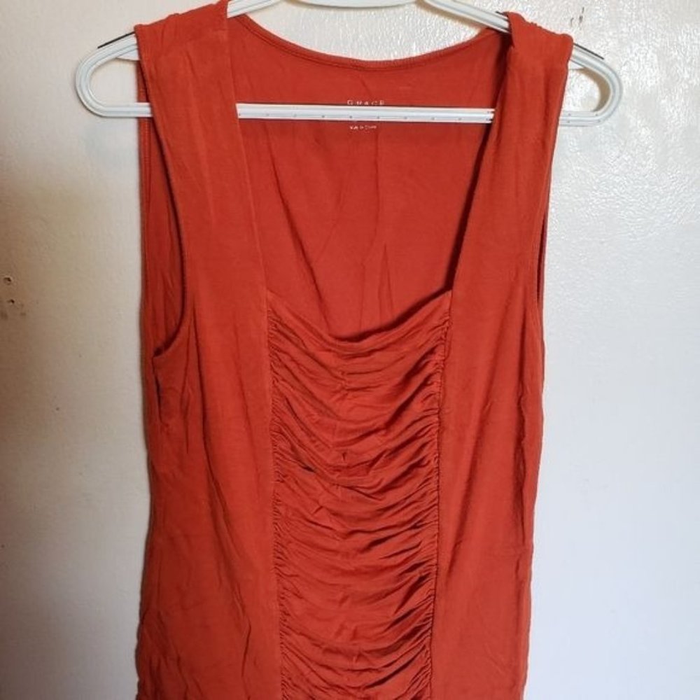 3/$15 Grace Pleat Front Tank Top Size Large